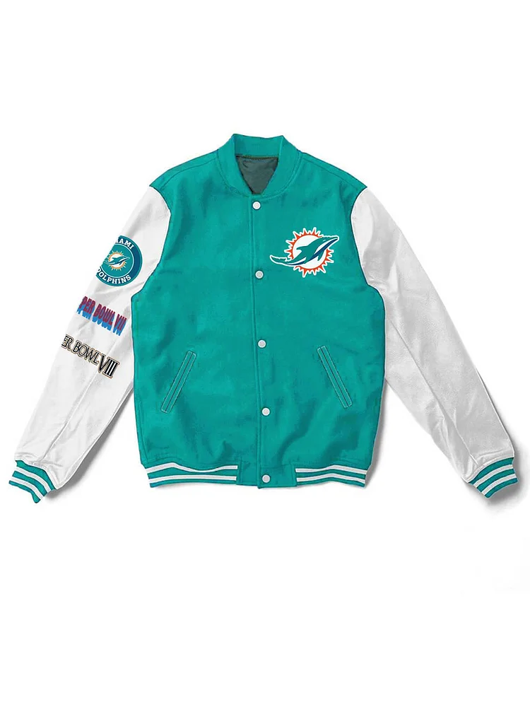 Miami Dolphins Fashion Printed Varsity  Jacket