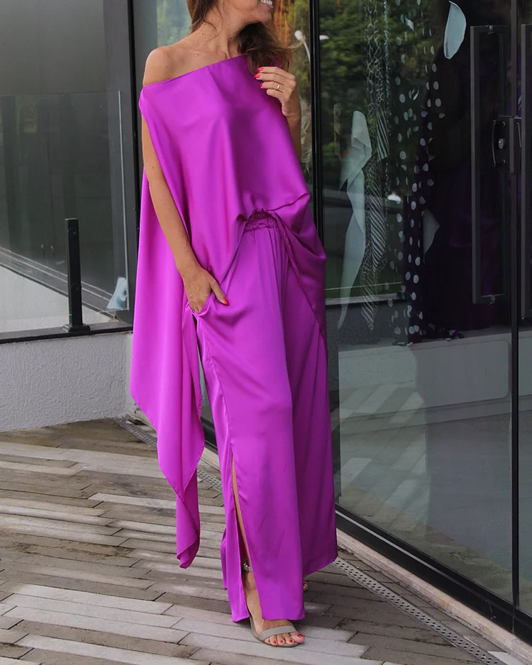 Casual Fashion Solid Color Top and Pants Set