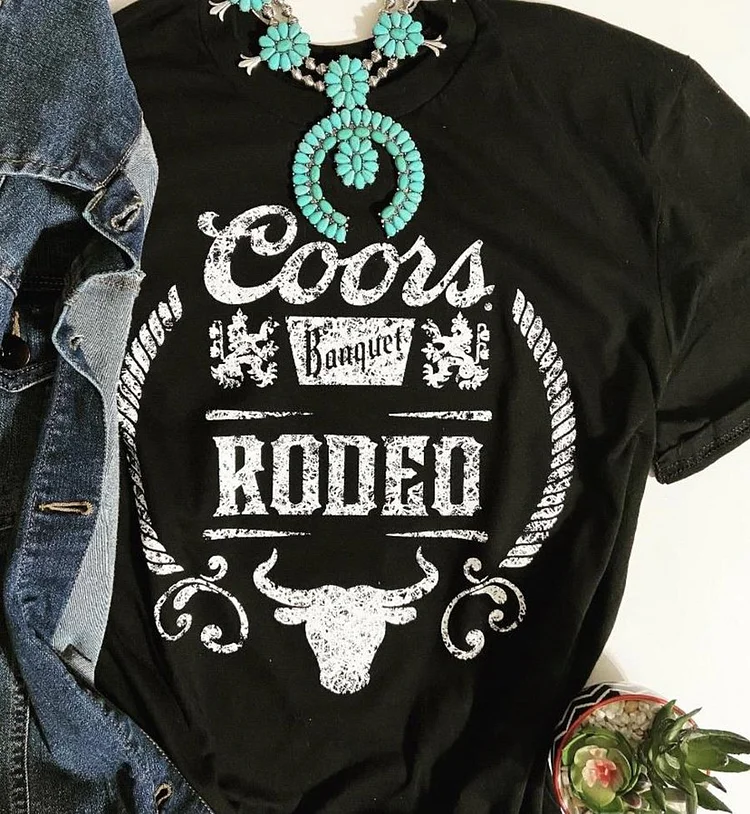 Bestdealfriday Black Coors Rodeo Tee