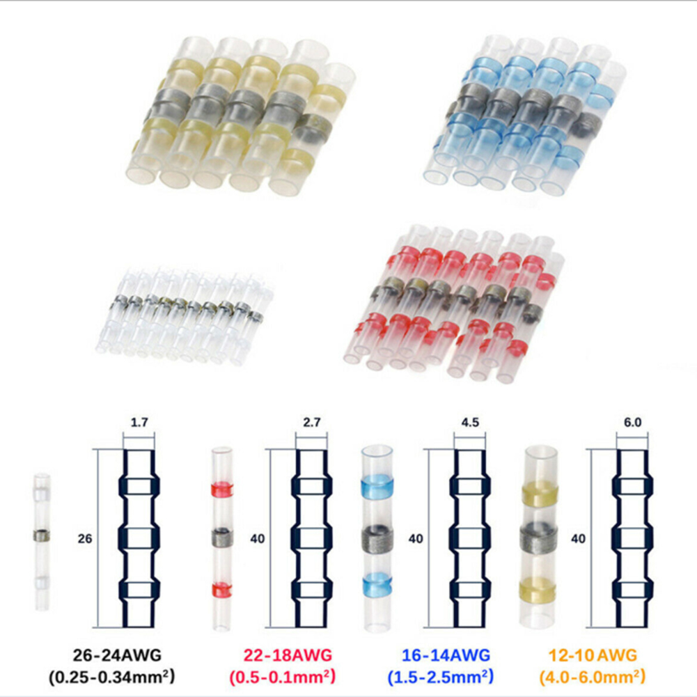 Assorted Heat Shrink Butt Connectors Electrical Wire Crimp Terminals 5 Size, 400pcs, 501 Original
Assorted Heat Shrink Butt Connectors Electrical Wire Crimp Terminals 5 Size, 400pcs, 501 Original