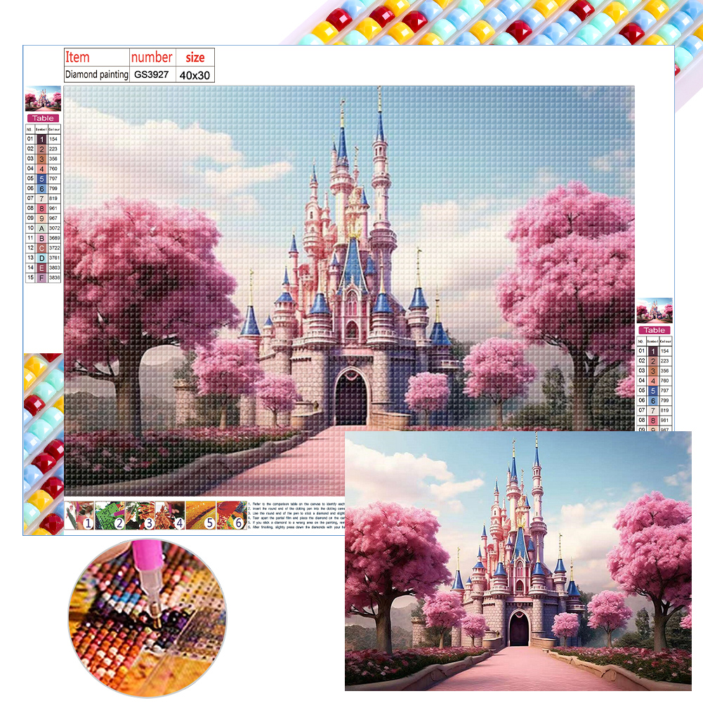 Disney Cinderella Castle - 5D Diamond Painting - DiamondByNumbers - Diamond  Painting art