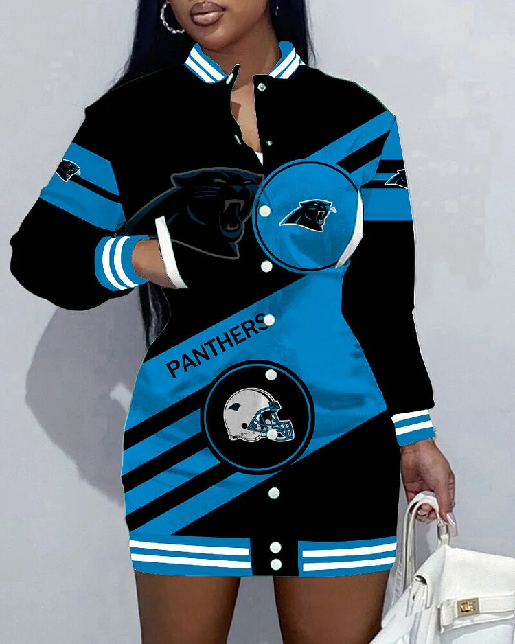 Carolina Panthers
Limited Edition Button Down Long Sleeve Jacket Dress