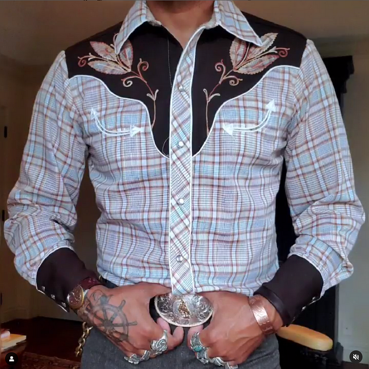 Western Long Sleeve Embroidery Shirt