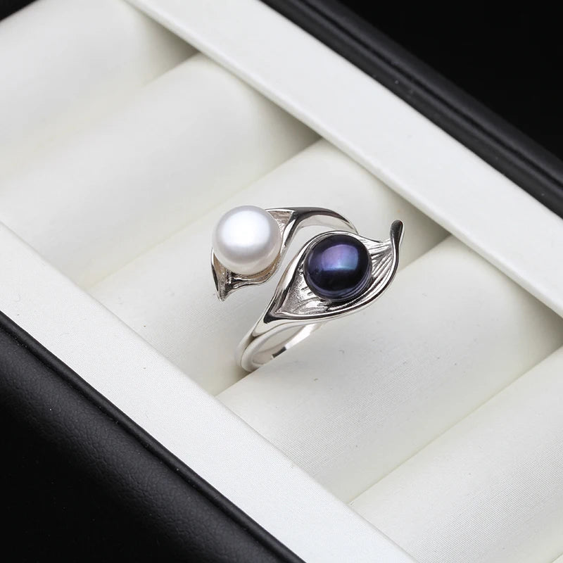 DOUBLE PEARL SILVER RING