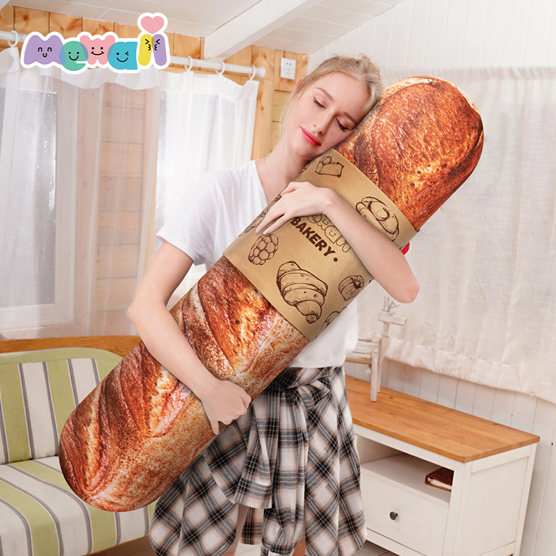 Baguette Stuffed Animal Soft Toy: Purple Cuddly Long Plush Squishy Pillow