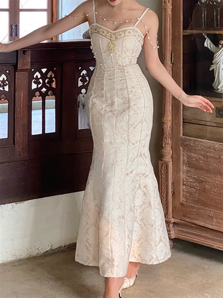 Beach Vintage Embroidery Lace Party Dress PE027