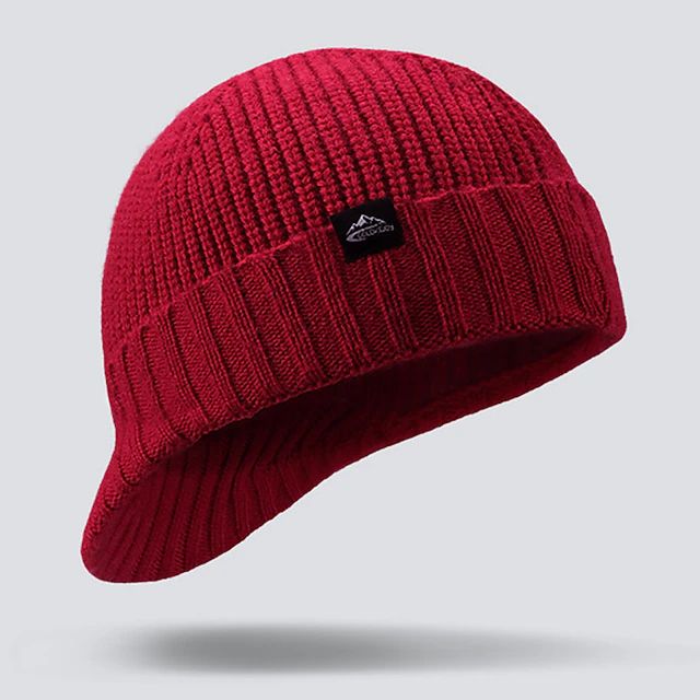 Casual Knit Beanies Short-Brimmed Peaked Cap