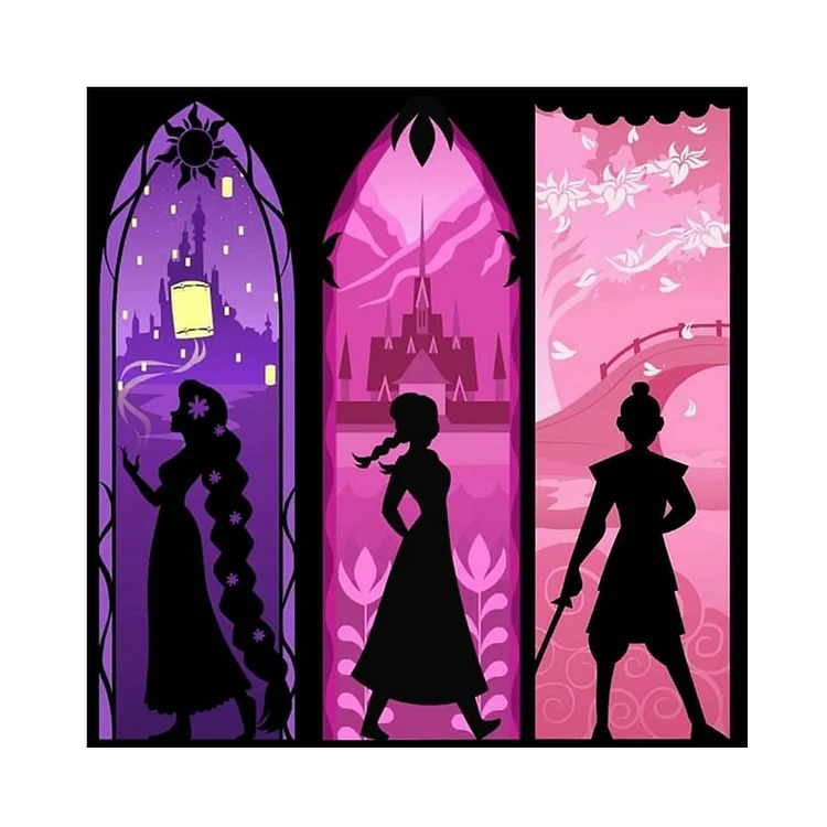 【Yishu Brand】Silhouette Disney Princess 11CT Stamped Cross Stitch 50*50CM