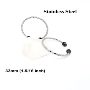pornhint Pornhint Cock Ring Cockring 33mm Penis Ring Glans Ring Frenum Ring Dick Ring Cuff Style Penis Jewelry Stainless Steel Twisted Under The Hoode