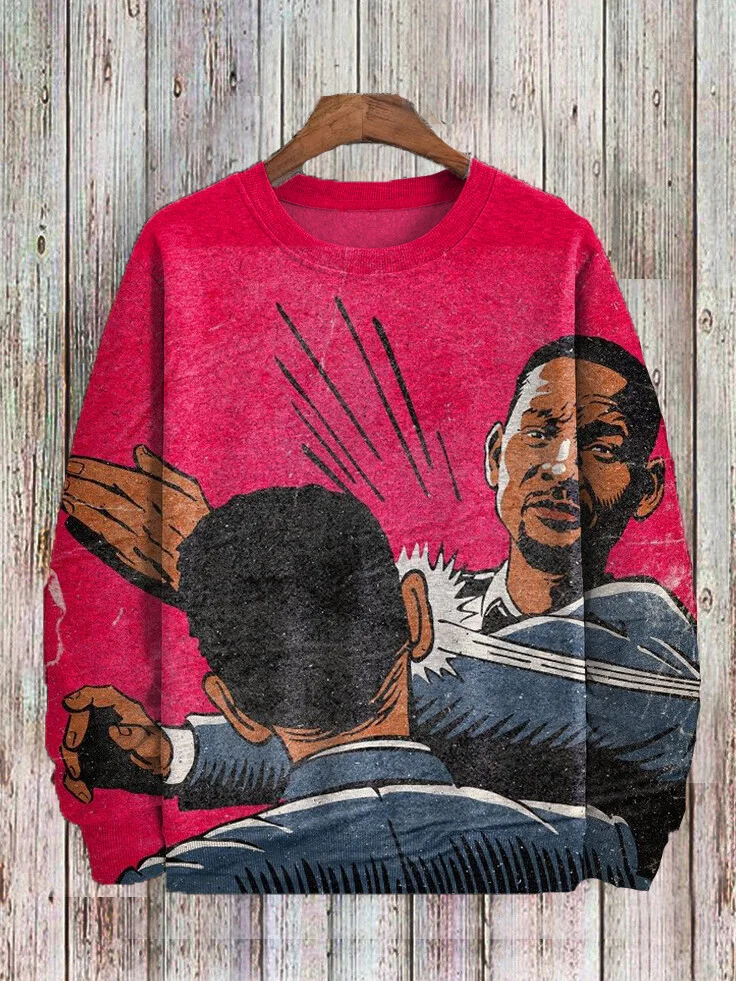 Men's Slap Art Print Casual Sweatshirt