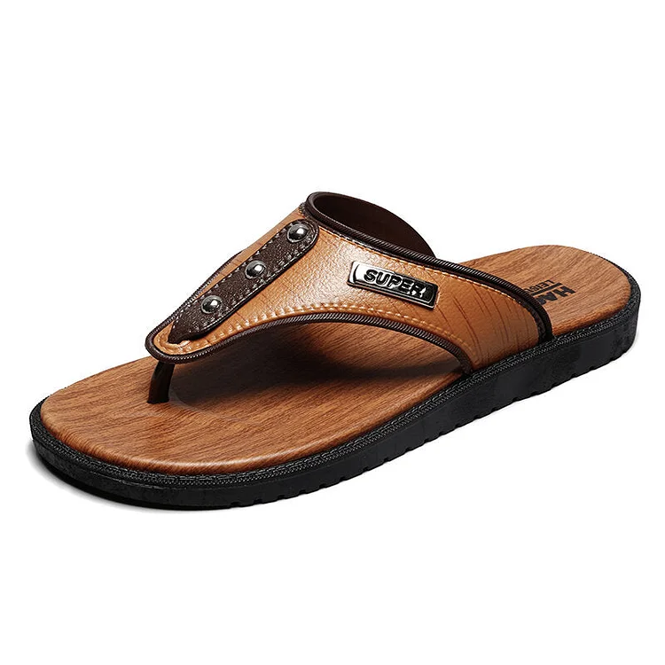 Men Comfy Buttons Decoration Outdoor Lazy Light Weight Flip Flops