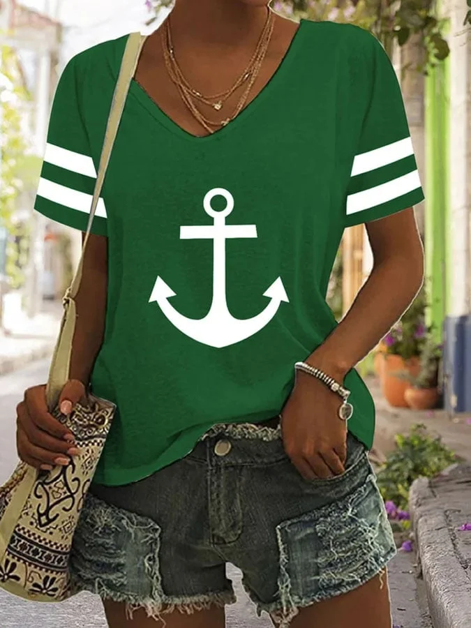 Casual Printed Short Sleeve T-Shirt socialshop
