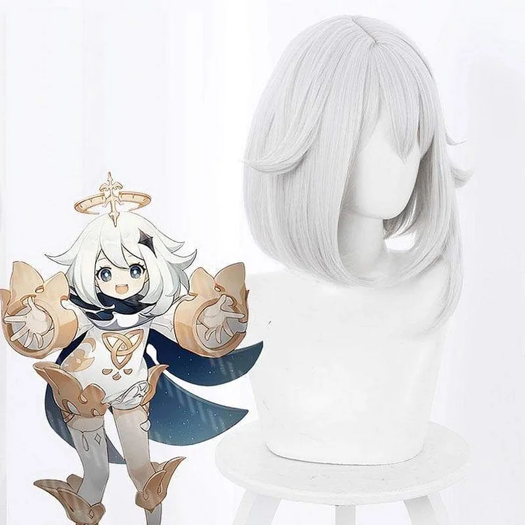 GI Paimon White Cosplay Wig CC0264