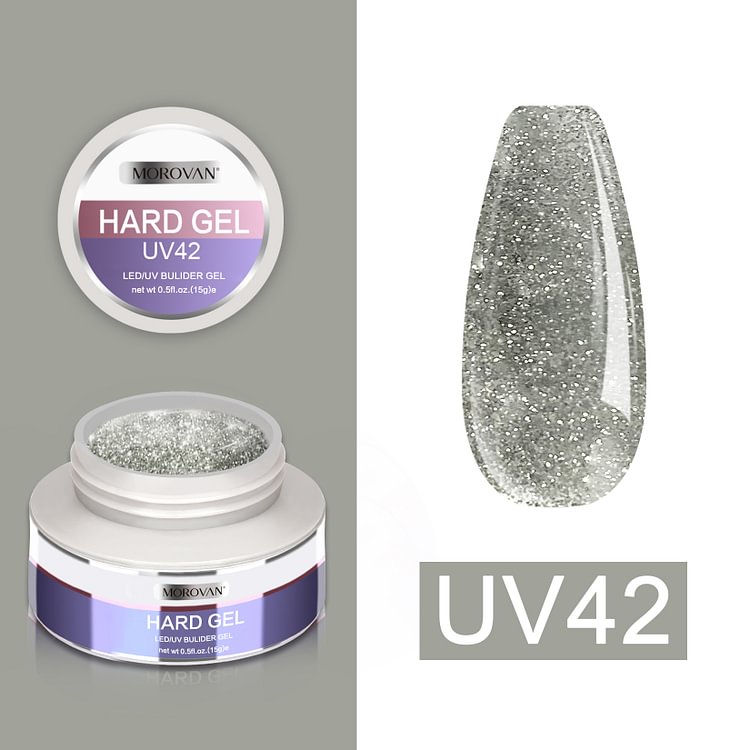 UV GEL Pewter Glitter Builder Gel UV036