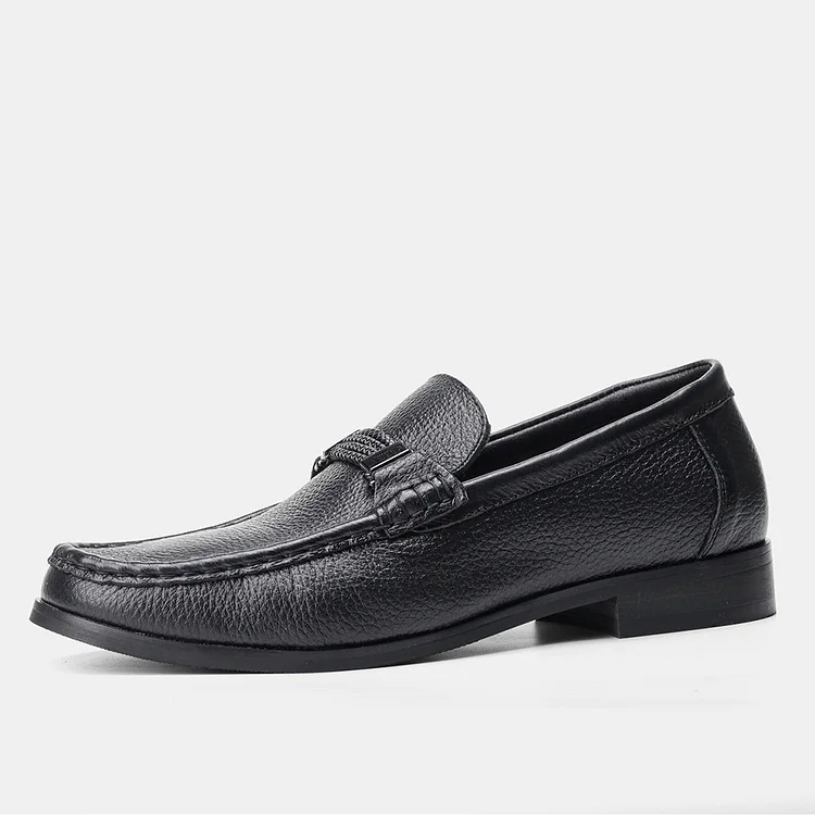 Leather Shoes Male Leather Case Foot Business Casual Shoes Large Size Lychee Head Layer Cowhide Middle-aged Dad Shoes
