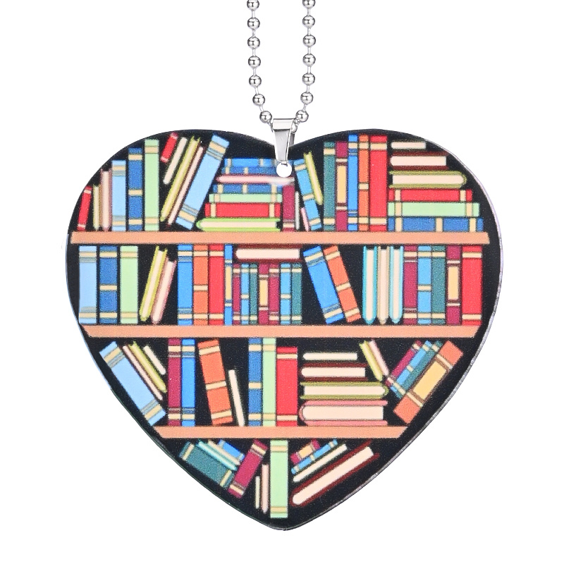 Heart Shaped Bookshelf Pendant Backpack Key Hanging-BSTC1074-Guru-buzz