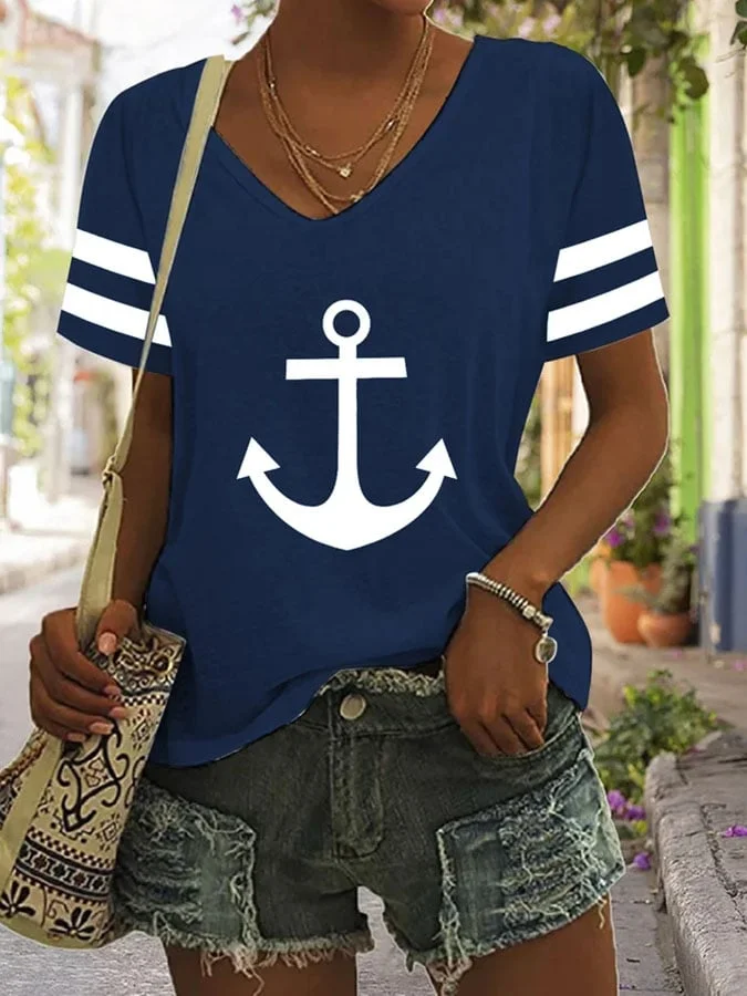 Casual Printed Short Sleeve T-Shirt socialshop