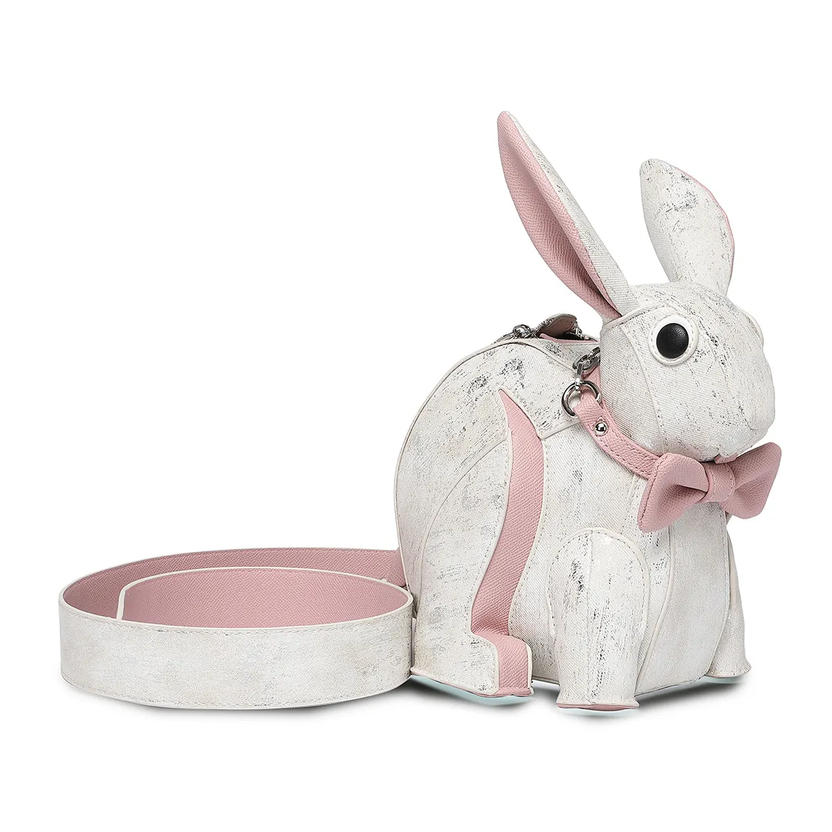 Rabbit Shaped Crossbody Shoulder Bag Women PU Leather PU Cute Bunny Purse Lovely Unique Novelty Luxury Niche Handbag-MERUMOTE