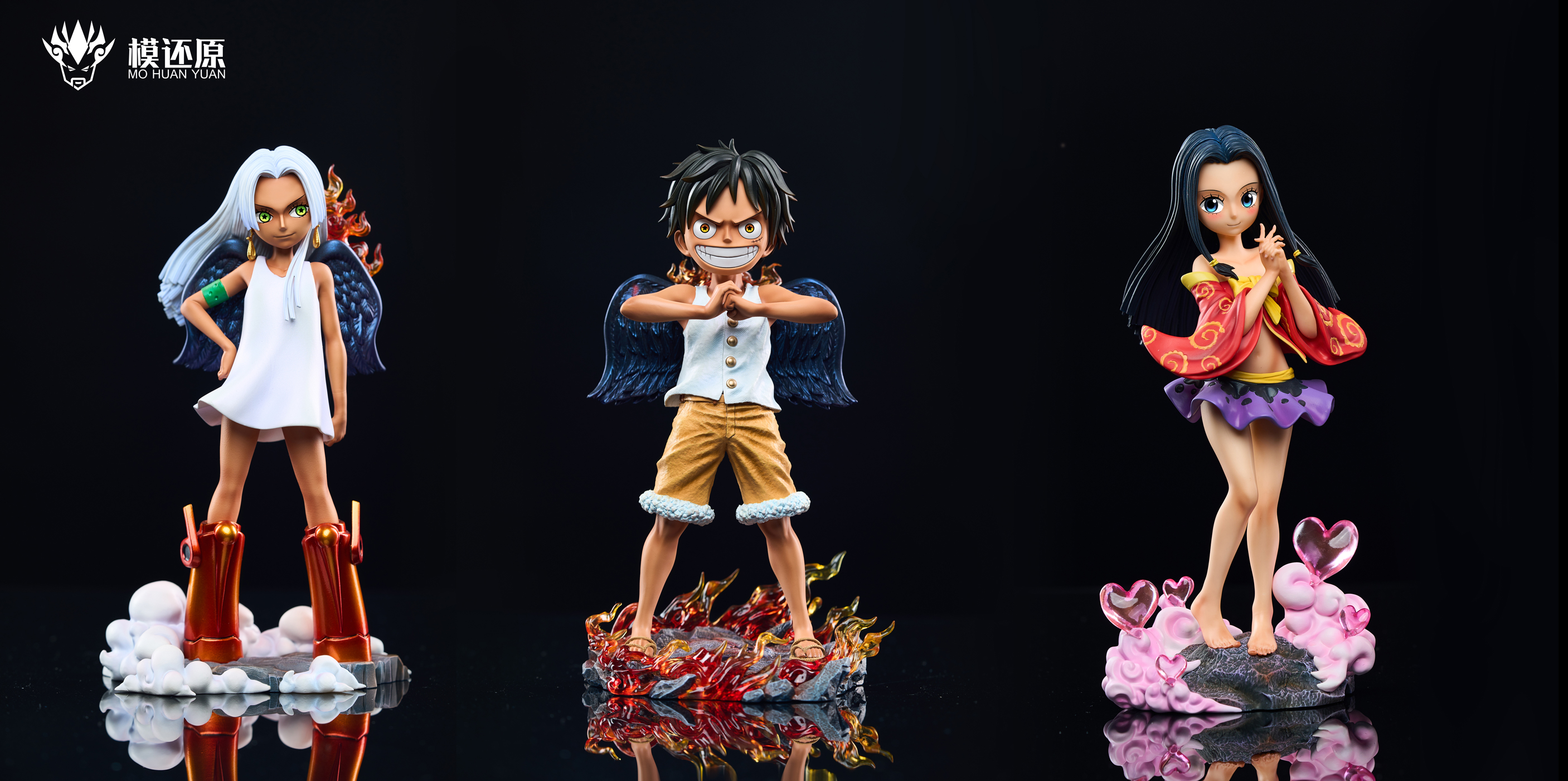 Seraphim & Childhood Boa Hancock & Seraphim Monkey D. Luffy - ONE PIECE  Resin Statue - MoHuanYuan Studios