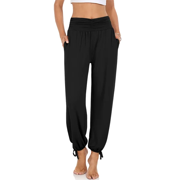TARSE Women's Harem Pants Comfy High Waisted Lounge Pajamas Flowy Yoga Joggers 095
