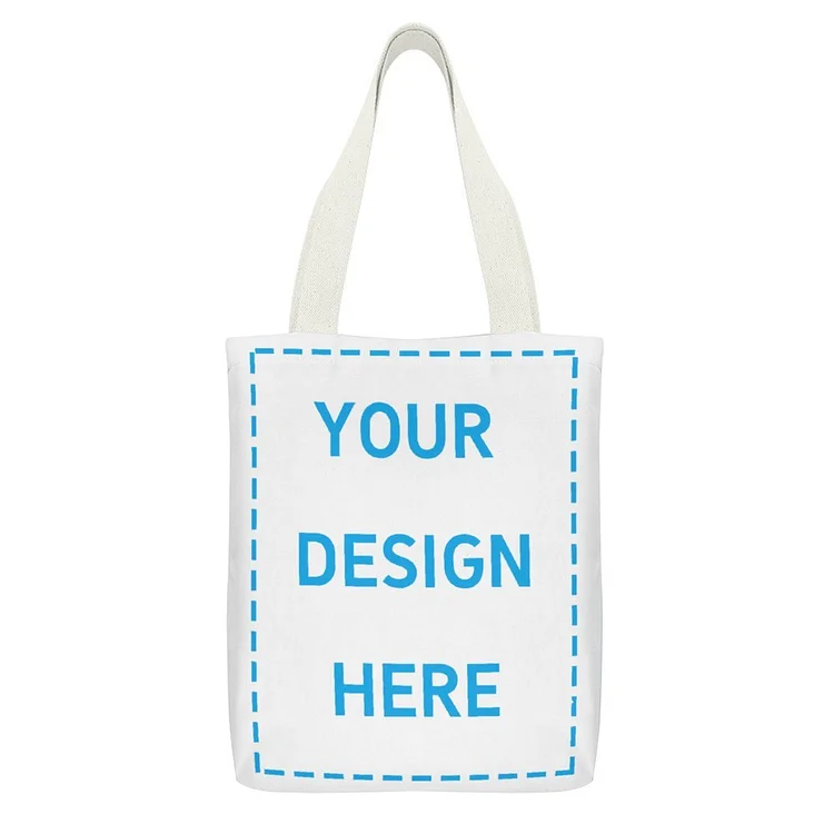 Personalized Canvas Tote Bags with Zipper Double Shoulder