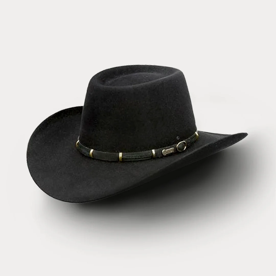 The Boss 100X  Cowboy Hat-Black-3.5" Brim, 4" Crown-Made in Australia