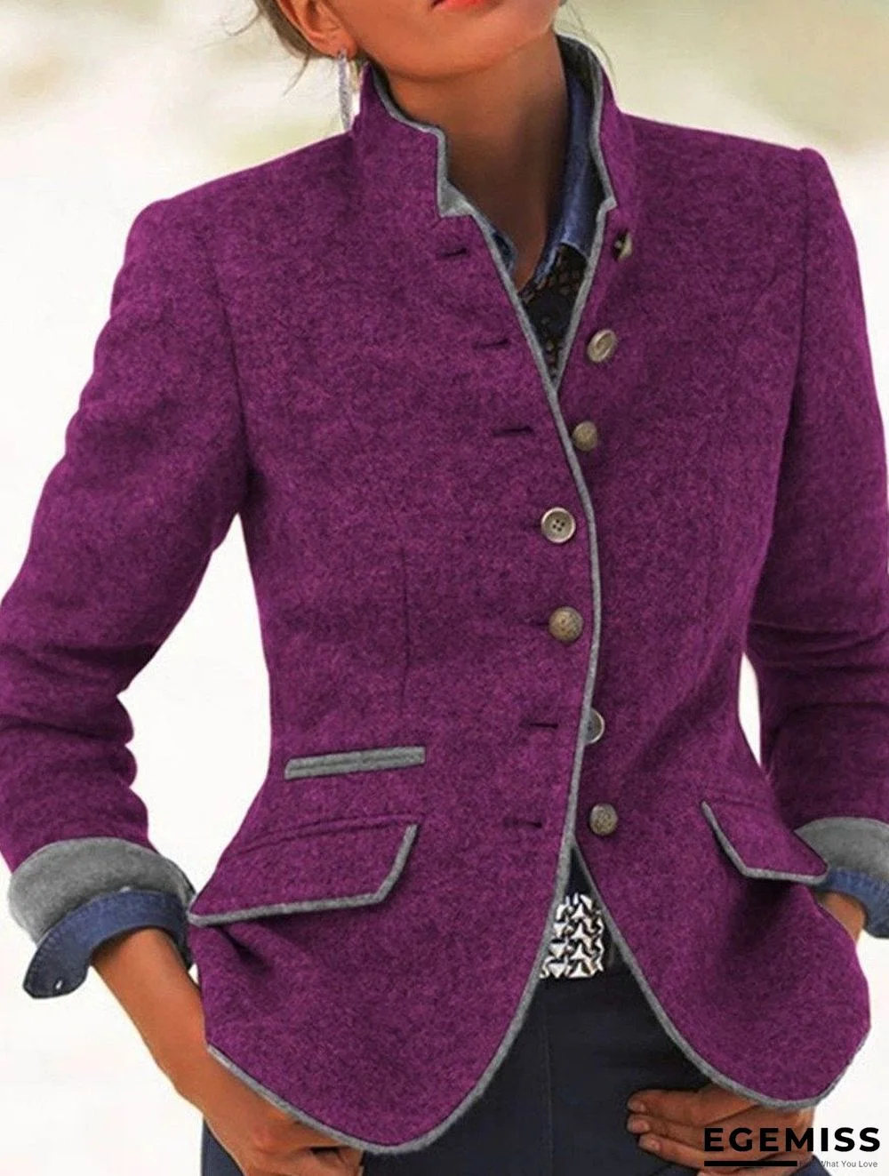 Women's Vintage Collar Long Sleeve Jacket | EGEMISS