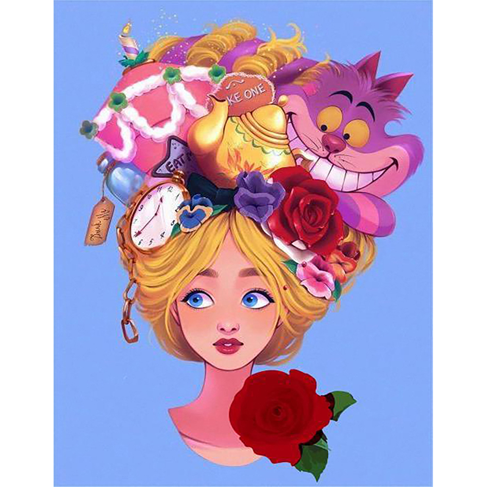 Alice In Wonderland Flowers - 5D Diamond Painting