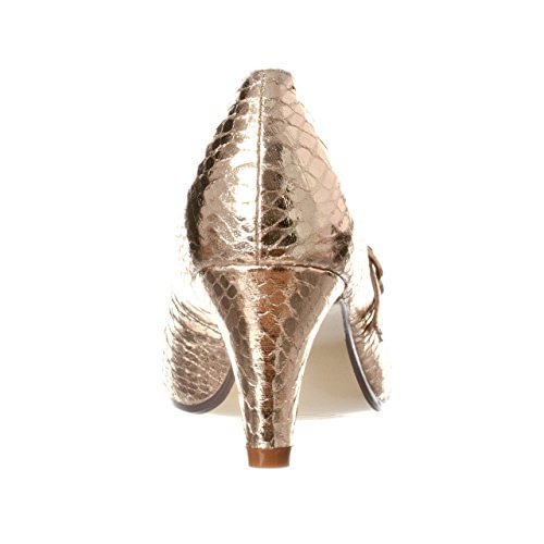 Champagne Sparkly Heels Mary Jane Pumps Python Vintage Shoes for Women |FSJ Shoes