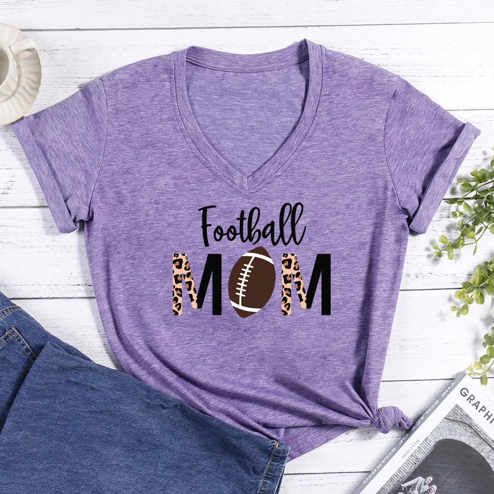 Football MOM V-neck T Shirt-Guru-buzz