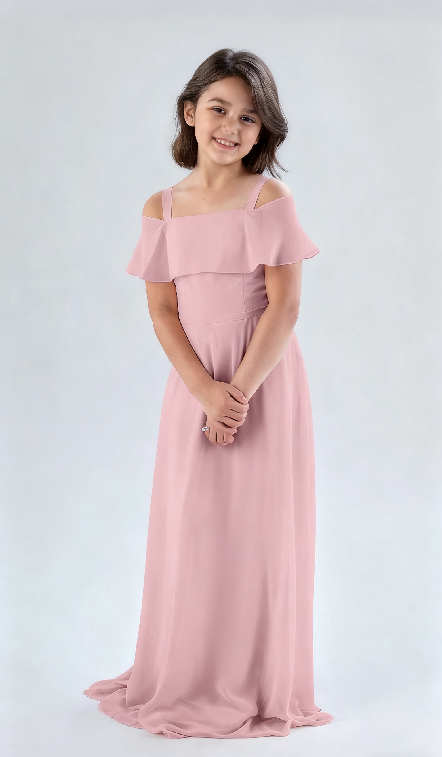 long light pink dress Long Beaded Primavera Prom Dress with Lace-Up Back