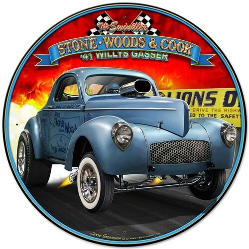 Car- Round Shape Tin Signs/Wooden Signs - 30*30CM