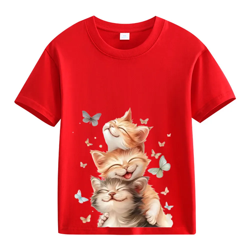 【2Y-13Y】Smiling Kittens & Butterflies Toddler T-Shirt