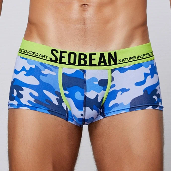 Thanksgiving Day Gifts Brand Men's Boxers Underwear Cotton Camouflage Boxers Shorts  Low-Rise Male Underwear Boxers Panties