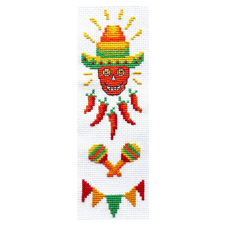 11CT Stamped Double-Sided Carnival Embroidery Bookmarks 18x6cm for Beginner gbfke