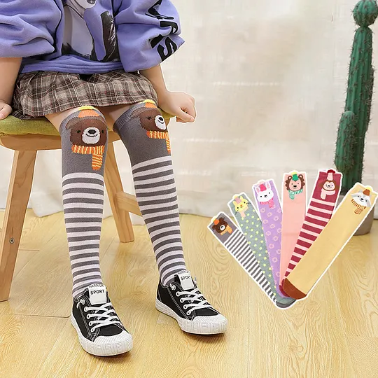 Girls Cartoon Mid-Calf Socks