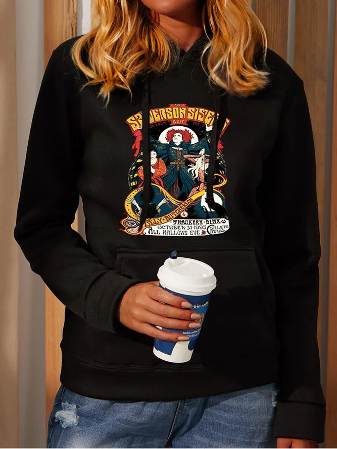 Hoodie Long Sleeve Drawstring Holiday Shirts & Tops Zaesvini
