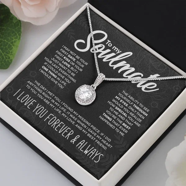 To My Soulmate- S925 Sterling Silver Necklace "I Love You, Forever and Always" Luxury Mother's Day Gift