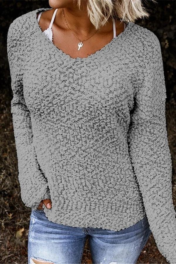 V-neck Fleece Sweatshirt P16234