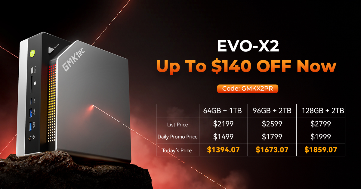 GMKtec EVO X2 メモリ/128GB SSD/2TB GMKtec EVO-X2 AMD Ryzen™ AI