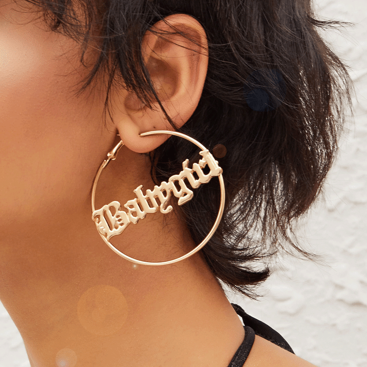 Personalized Name Hoop Earrings Gifts for Her