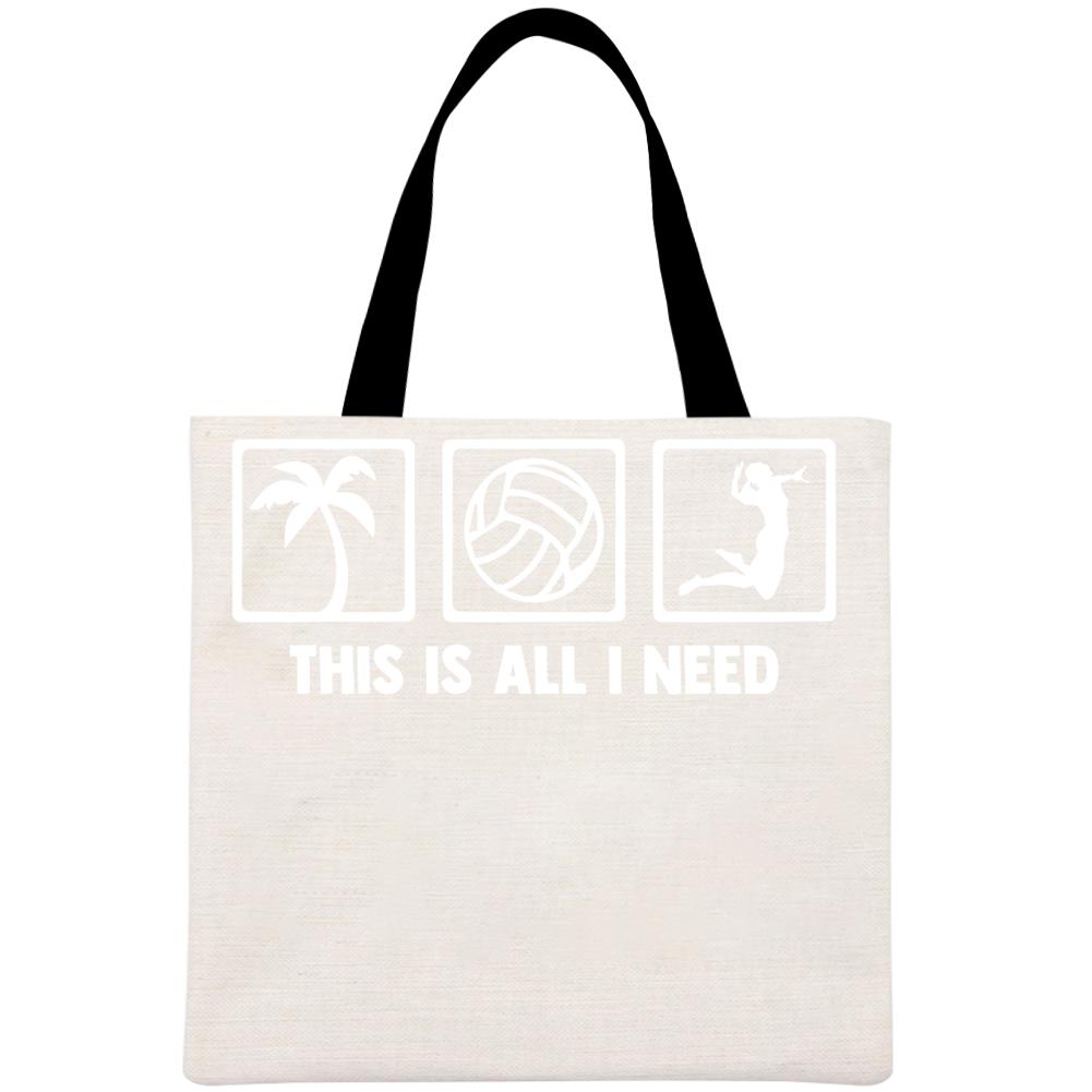 volleyball Printed Linen Bag-Guru-buzz