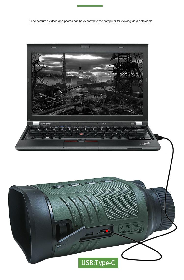 BekinTek Handheld 4K Night Vision Binoculars Rechargeable Telescope Infrared NVG Goggles Full Dark Observing 7x IR Adjustment 8x Digital Zoom 4K Video Recording 8M Photo 3 Inches Large HD Screen Support PC Control with 32G TF Card 9