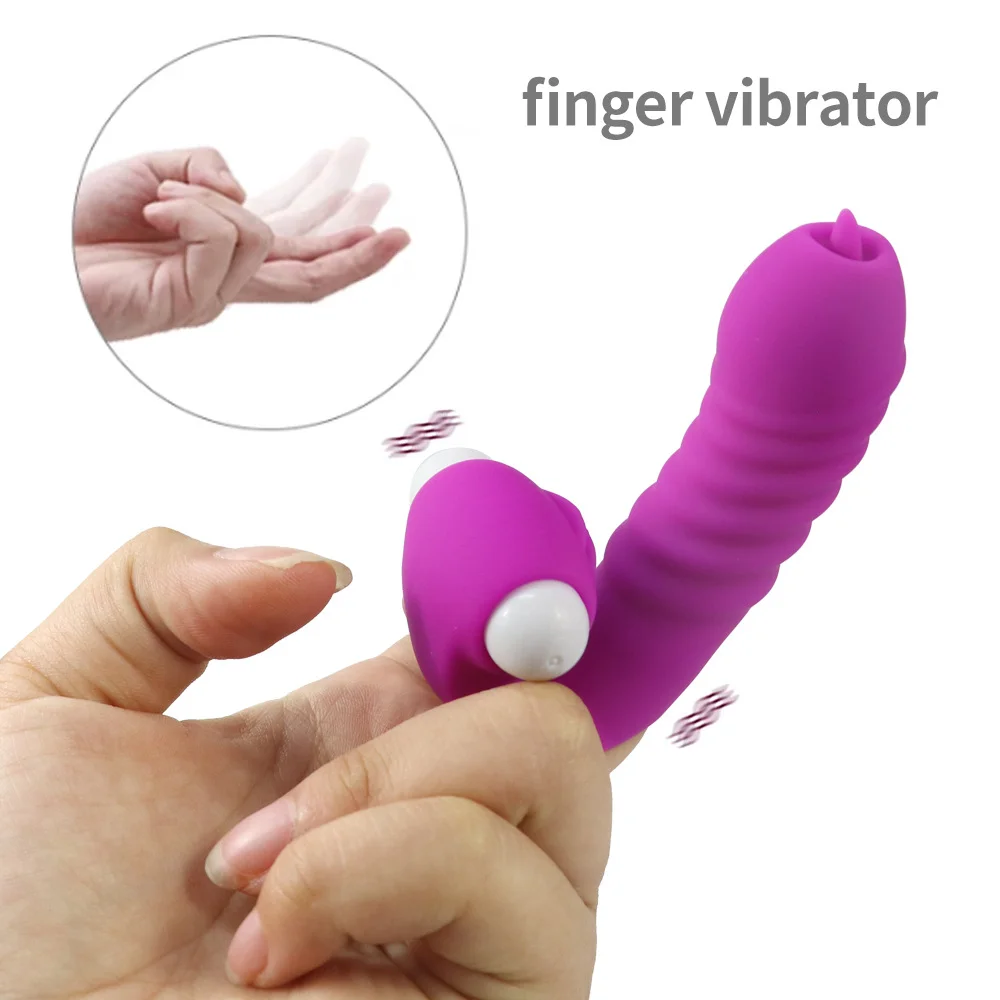 Tongue Licking Finger Cover Masturbator - Rose Toy