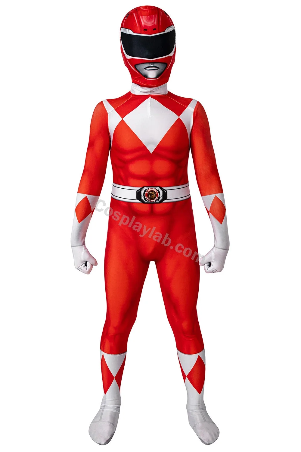 Kids Red Ranger Cosplay Suit 3D Spandex Costume Christmas Gifts for Children Jumpsuit By CosplayLab