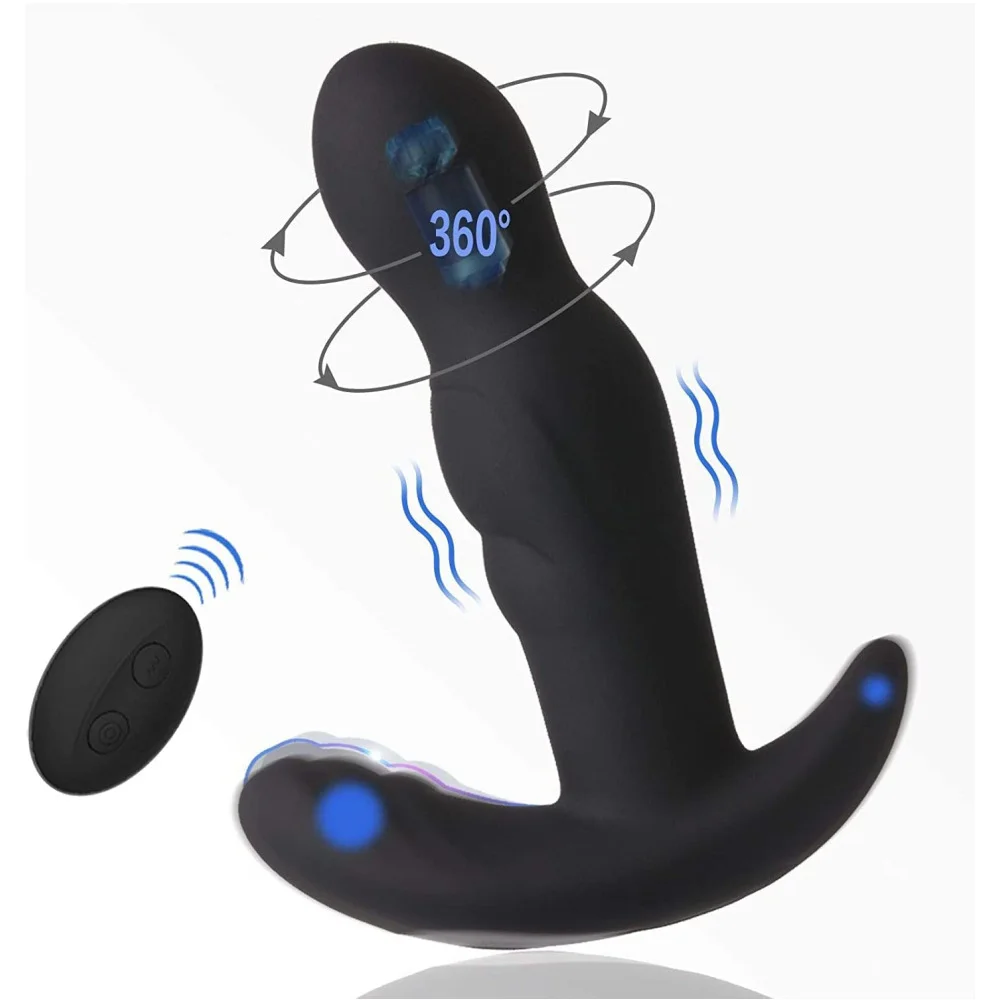 360 Degree Prostate Massager Rotating Anal Vibrator - Rose Toy