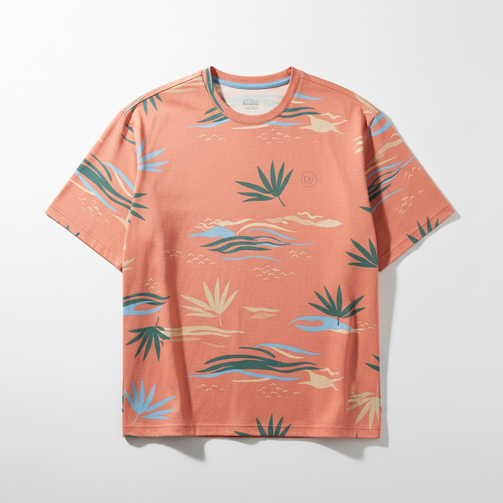 thesupersurf Tropical Leaf Print Loose Fit T-Shirt