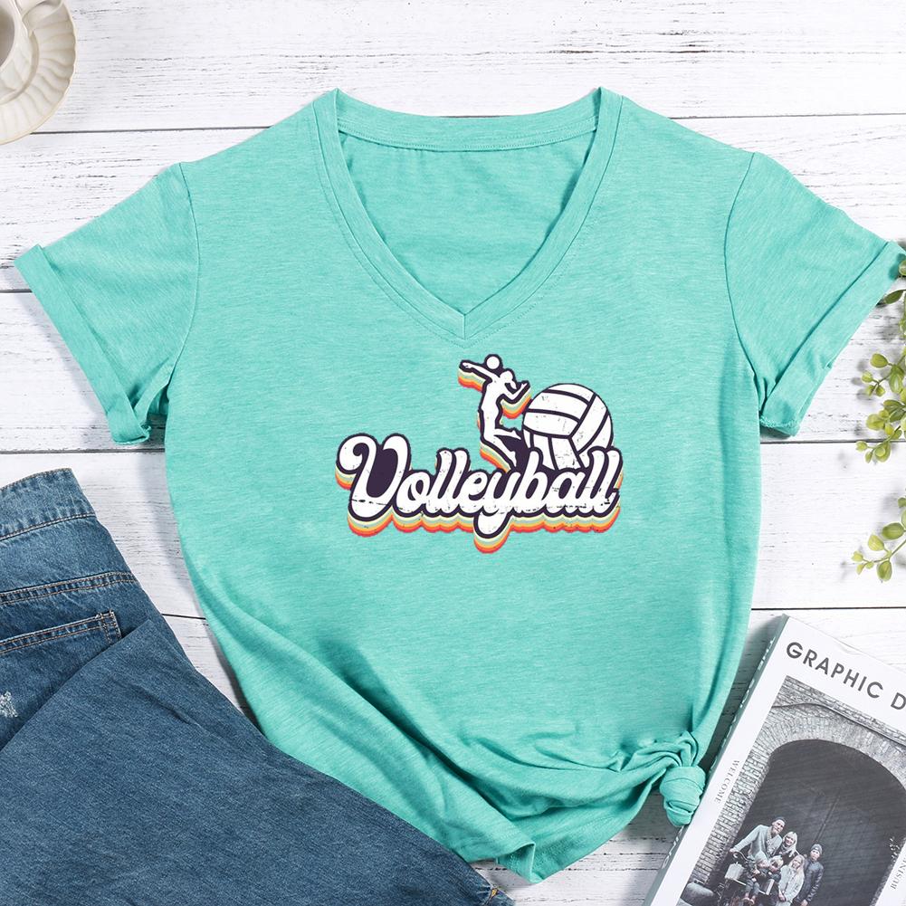 Volleyball V-neck T Shirt-Guru-buzz