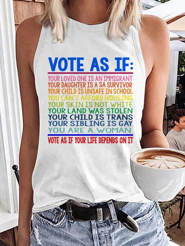 Women's Vote For Your Rights Women's Rights Print Sleeveless T Shirt