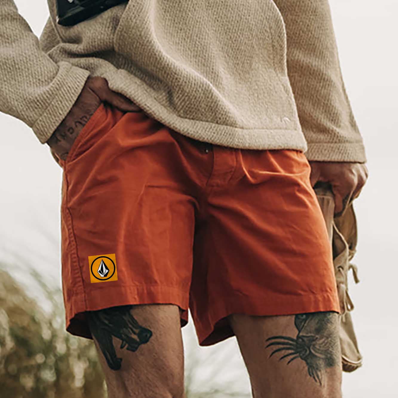 Men's Surf Cord Shorts Vintage Corduroy Hawaiian Beach Summer